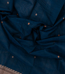 Teal Handloom Kanchi Cotton Saree With Diamond Buttas-KC1700