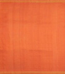 Orange Woven Tussar Silk Saree With Floral Motifs & Zari Border-TU3537