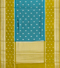 Sea Green Woven Banarasi Poona Silk Saree With Checks & Buttas-BP1013