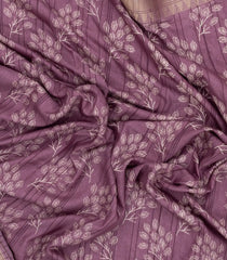 Lilac Woven Synthetic Dola Silk Saree With Printed Floral Motifs-BL4889