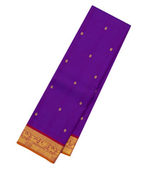 Purple Handloom Kanchipuram Silk Saree With Chakaram Buttas -KA13864