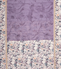Lilac Woven Art Tussar Saree With Printed Floral Motifs-BL3969
