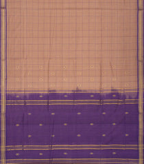 Dusty Peach Woven Kadapa Cotton Saree With Checks & Contrast Border-KN0673