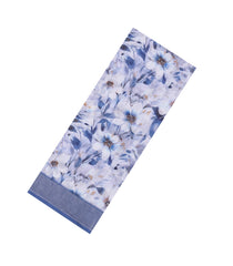 Lavender Printed Synthetic Linen Saree With Floral Motifs-SY0202