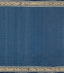 Indigo Handloom Silk Cotton Saree With Horse Buttas-SC4539