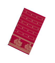 Red Printed Synthetics Dola Saree Zari Stripes & Buttas-BL5285