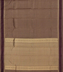 Dark Brown Woven Pure Silk Saree With Zari Checks-EC2605