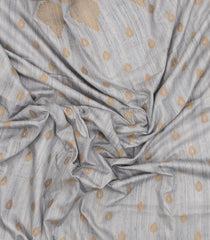 Grey Woven Art Chanderi Cotton Saree With Floral Motifs-BL4703