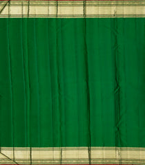 Dark Green Handloom Kanchipuram Silk Saree With Meena Bird Motifs