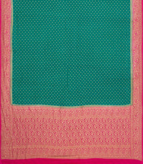 Aquamarine Handloom Banarasi Khaddi Georgette Silk Saree With Contrast Border-BE1811