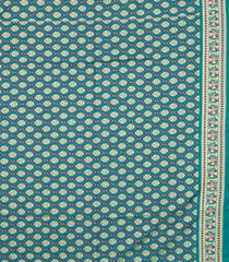 Cyan Woven Blended Satin Saree With Floral Zari Border-BL6012
