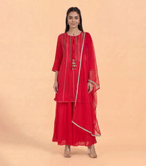 Festive Red Sharara Set-RC5632