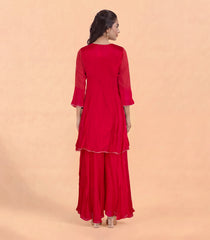 Festive Red Sharara Set-RC5632