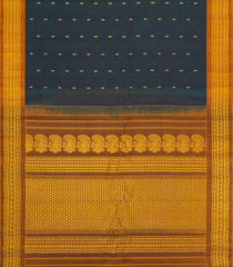 Bottle Green Handloom Gadwal Silk Cotton Saree With Buttas-GA0374