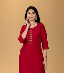 Crimson Red Festive Kurta-KR0850