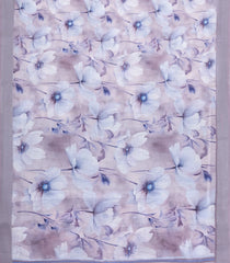 Light Peach Printed Synthetic Linen Saree With Floral Motifs-SY0212