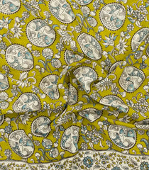 Light Green Printed Kalamkari Cotton Saree -KAL1253