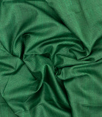 Green Printed Synthetic Tussar Silk Saree With Zari Checks & Contrast Pallu-SY0375
