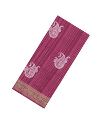 Dusty Pink Printed Synthetics Dola Zari Lining With Jacquard Zari Border-BL5183
