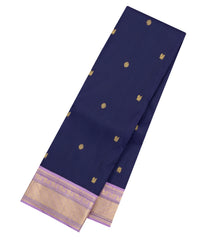Navy Blue Handloom Korvai Kanchipuram Silk Saree With Annam Kanchipuram Butta Silk Sarees-KA16567
