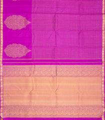 Magenta Handloom Kanchipuram Silk Saree With Checks & Buttas-KA13354