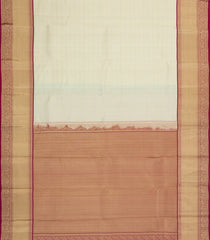 Off White Woven Kanchipuram Silk Saree With Checks-KA14975