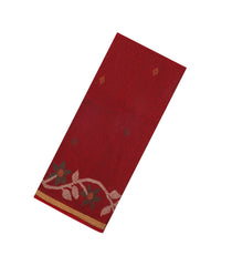 Red Printed Blended Erode Cotton Saree With Zari Border-SY0460