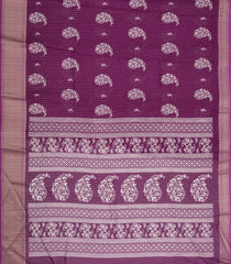 Burgundy Printed Synthetic Dola Silk Saree With Motifs & Zari Stripes-SY0434