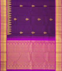 Dark Purple Handloom Kanchipuram Silk Saree With Zari Buttas-KA16907