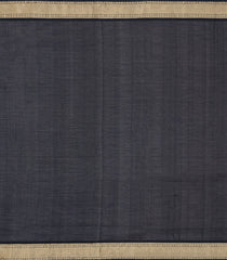 Black Handloom Soft Silk Cotton Saree With Zari Stripes & Buttas-SC4598