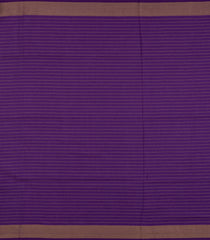 Off White Woven Linen Saree With Checks & Purple Selvage-LI0701