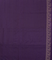 Dark Purple & Beige Handloom Soft Silk Saree With Stripes & Floral Motifs-SO4587