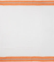 White Handloom Bengal Cotton Saree With Cross Buttas -BG1457