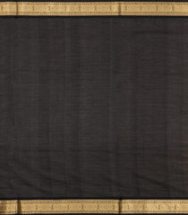 Rust & Black Handloom Soft Silk Cotton Saree With Veldhari Stripes-SC4254