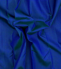 Blue Handloom Kanchipuram Silk Saree With Zari Stripes-KA15284