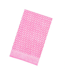 Bubblegum Pink Printed Jaipur Cotton Saree With Floral Motifs-JC1668