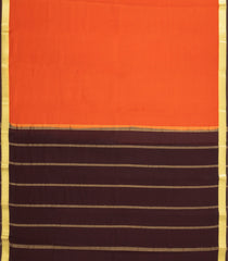 Orange Woven Mysore Silk Saree With Contrast Border-MS3678