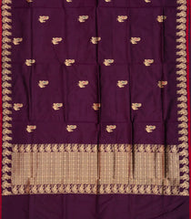 Maroon Handloom Banarasi Silk Saree With Annam Buttas-BE1462