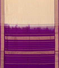 Cream Handloom Silk Cotton Saree With Contrast Zari Border-SC4637