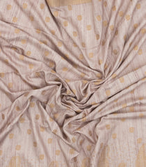 Taupe Woven Art Chanderi Cotton Saree With Floral Motifs-BL4704