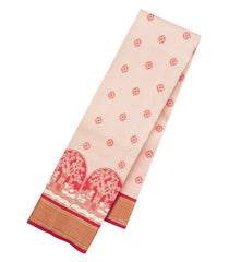 Baby Pink Handloom Silk Saree With Kaavi Kale Motifs-KA15777