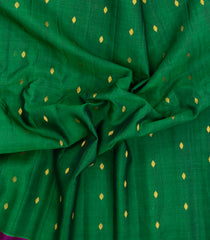 Green Handloom Gadwal Silk Cotton Saree With Buttas -GA0283