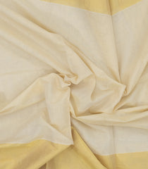 Off White Handloom Kerala Cotton Saree With Evening Morning Border-KEC1062