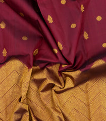 Maroon Handloom Kanchipuram Silk Saree With Buttas-KA16370