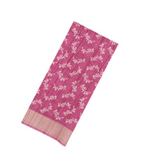 Dusty Pink Printed Art Dola Silk Saree With Zari Border-BL5736