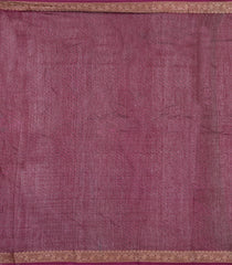 Burgundy Printed Chanderi Cotton Saree With Zari Border-CC1690