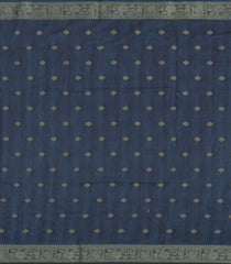 Navy Blue Printed Synthetic Dola Silk Saree With Zari Buttas & Border-SY0245