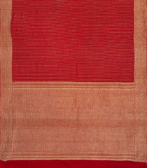 Crimson Woven Mysore Silk Saree With Zari Stripes-MS3083