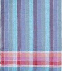 Multi Colour Handloom Linen Saree With Stripes-LI0736