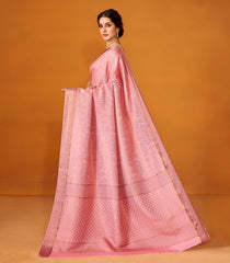 Dusty Pink Woven Mysore Silk Saree With Floral Motifs-MS3081